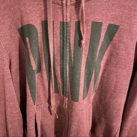 Maroon Victoria Secret Pink Zip Jacket - Picture 2 of 7